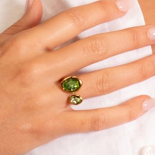 Flora Green Zircon Ring | Gold
