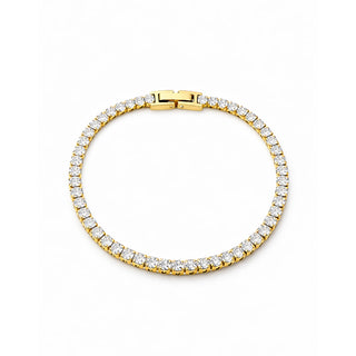 Emmy Tennis Bracelet 18k gold PVD cubic zirconia tennis bracelet on white background